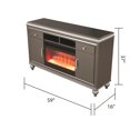 thumbnail image 3 of Fireplace TV Stand, Wooden Entertainment Center for Up to 60 Inches TV, Mordern Media Console Table with Electric Fireplace, Drawers and Storage Cabinet for Bedroom Living Room, Gunmetal, 3 of 7