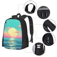thumbnail image 2 of Easygdp Retro Palm Beach Sunset Mochila de Gran Capacidad Minimalista Ideal para Escuela, Viajes y Uso Diario, 2 of 6