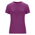 thumbnail image 5 of Otvok Women's Casual Basic Going Out Crop Tops Slim Fit Short Sleeve Crew Neck Tight T Shirts, 5 of 6