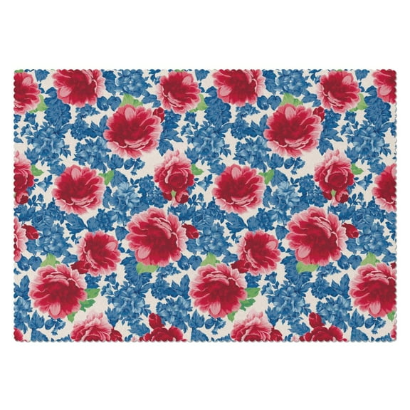 Rectangle Waterproof Tablecloth Pioneer Pink Blue Rose Reusable Indoor/Outdoor Durable Table Cover for Kitchen and Dining Room 60 Inch X 84 Inch