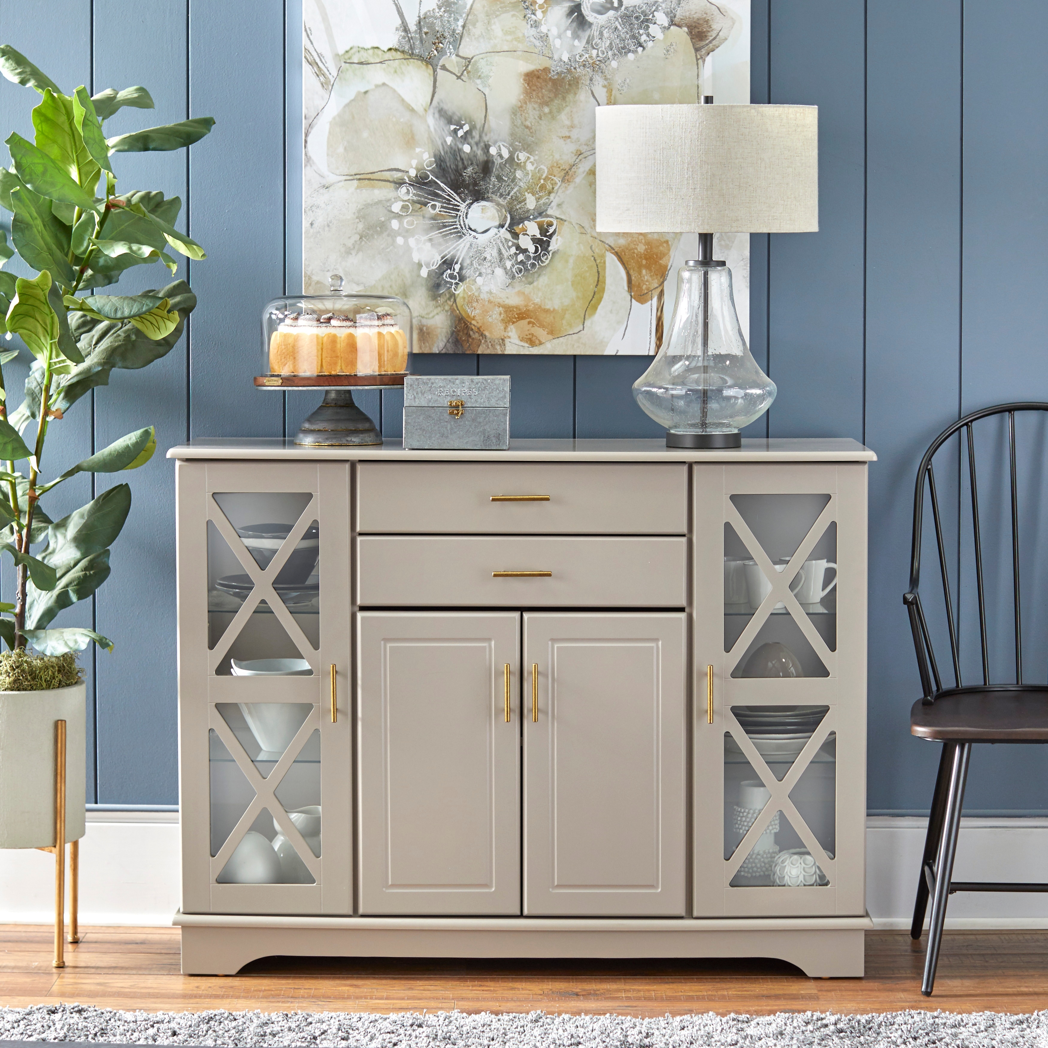 Simple Living Kendall Modern Farmhouse Buffet/Sideboard Taupe Painted
