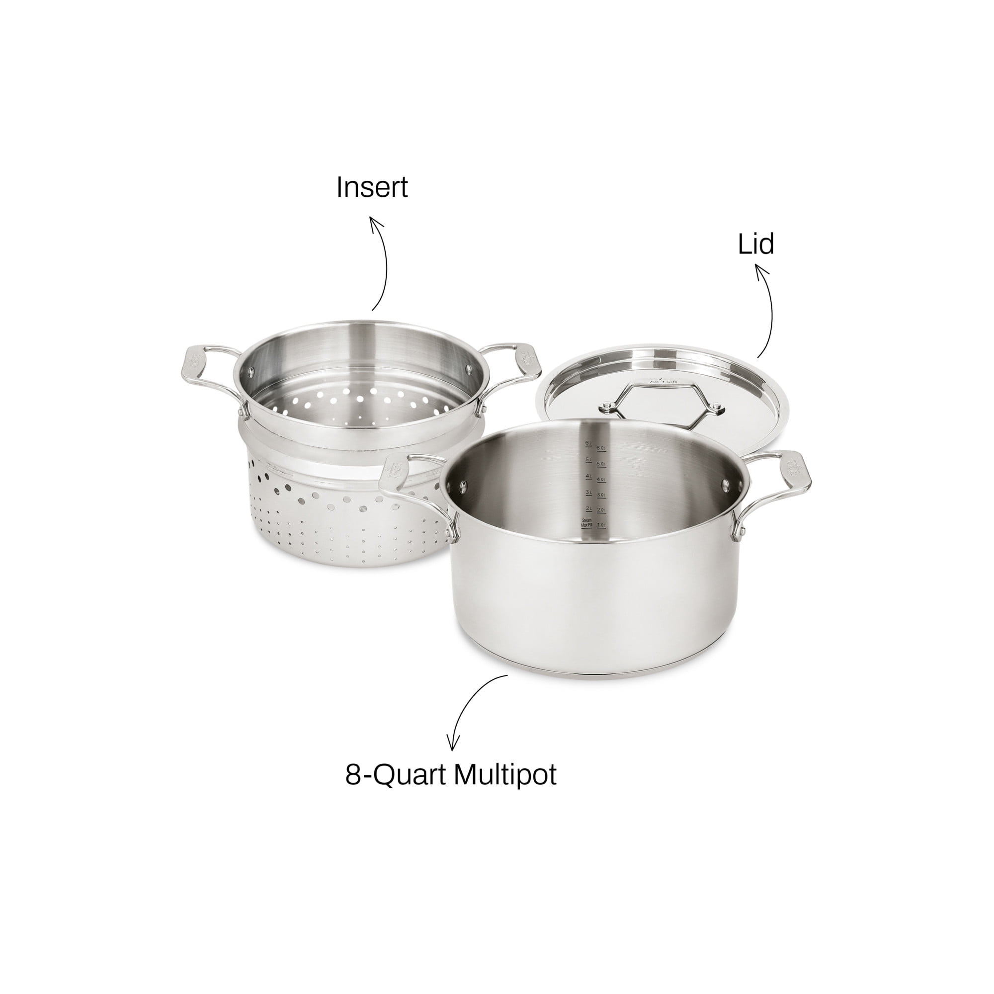 All-Clad Simply Strain, Stainless Steel Multipot with Insert, 8 Quart