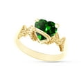 thumbnail image 2 of Heart Shape Simulated Emerald In 14K Yellow Gold Over 925 Sterling Silver Ring Size 13, 2 of 5