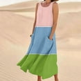 thumbnail image 2 of New Summer Fashion Dresses for Womens 2025 Plus Size Sleeveless And Linen Round Neck Printed Long Dress, 2 of 5