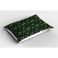 thumbnail image 2 of Ambesonne Jasmine Pillow Sham 2 Pack, Botanical Floral Branches, 36"x20", Dark Purple Fern Green, 2 of 3