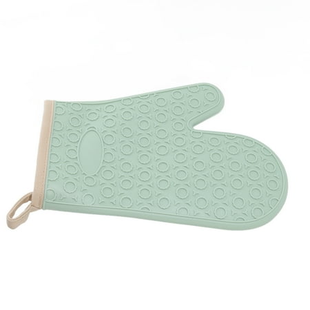 

Silicone Oven Mitt Slip Proof Kitchen Baking Glove Easy Cotton Liner For Cooking Green