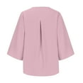 thumbnail image 6 of TKLPEHG Womens 3/4 Sleeve Tops Lightweight Ruffled Elegant Shirts 3/4 Sleeve T Shirts Summer Solid Color Casual Loose Going Out Tops Blouse(Pink,L), 6 of 6