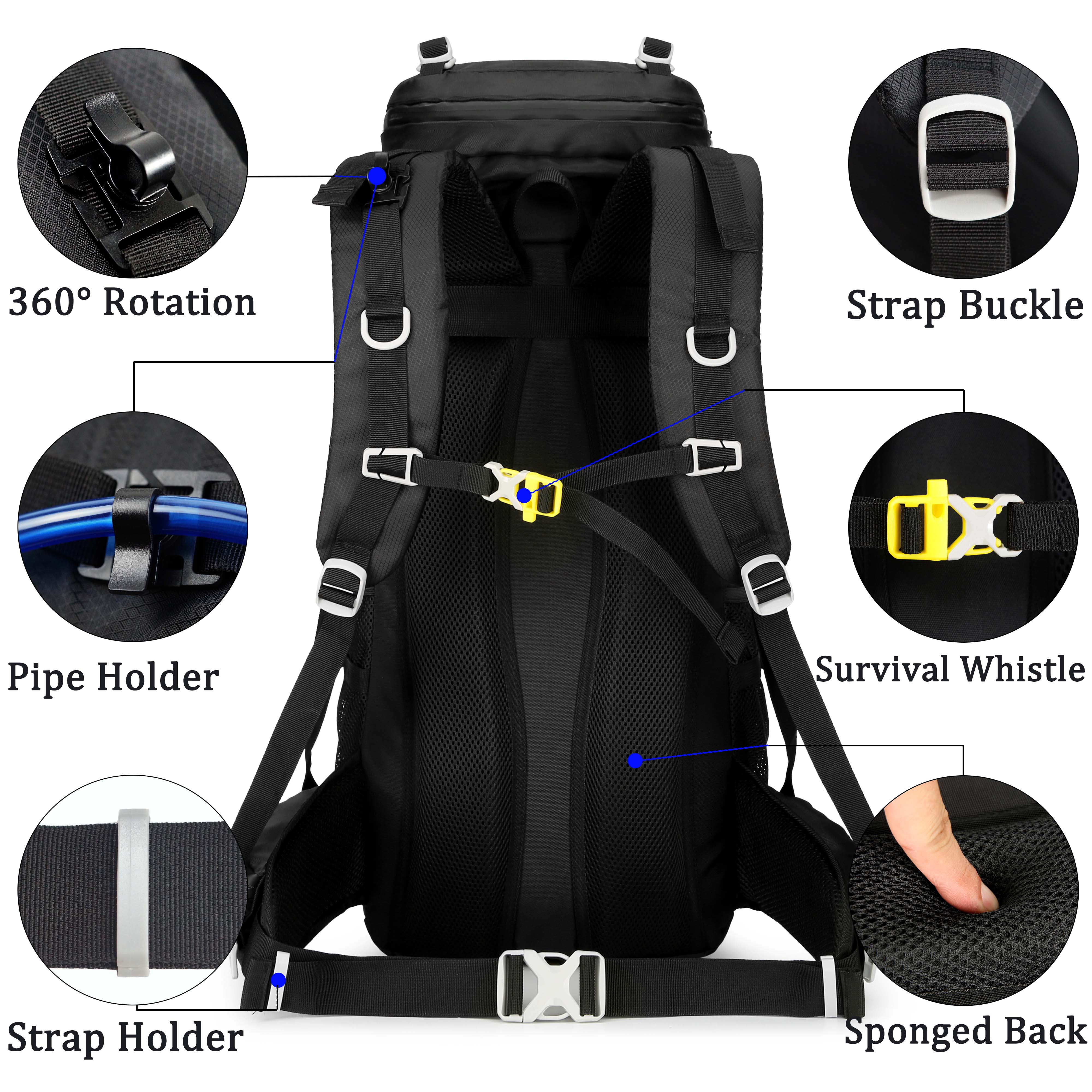 60L Travel Hiking Camping Backpack with Rain Cover, Backpack Water Resistant,Large Backpack for Men Women - Walmart.com 60L Travel Hiking Camping Backpack with Rain Cover, Backpack Water Resistant,Large Backpack for Men Women - Walmart.com