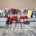 thumbnail image 2 of Orinice Red Fire Truck Rescue Emergency Truck Lightweight Flannel Fleece Blanket Quilt Machine Washable Blankets for Home Office  60x80in, 2 of 6