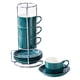 thumbnail image 1 of 4 tazas de café de cerámica con platillo, accesorios de decoración creativa. Verde, 1 of 9
