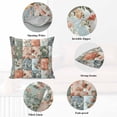 thumbnail image 5 of Decorative Throw Pillow Covers 16x16 Inch Set of 2 Pink Flowers Home Decor Pillow Cases for Couch, Vintage Flowers Patchwork Cushion Case for Living Room Bedroom Bed Car Chair, 5 of 9