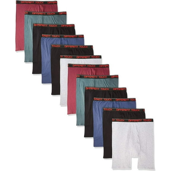 12 Pack Men's Big & Tall Assorted color Log Leg Boxer Briefs Underwear