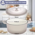thumbnail image 4 of Dutch Oven, 6QT Enameled Cast Iron Dutch Oven Cooking Pot with Lid & Dual Handles, for Bread Baking Braising Stewing, Heavy Duty & Non Stick, Oven & All Stovetops Safe - Khaki, 4 of 4