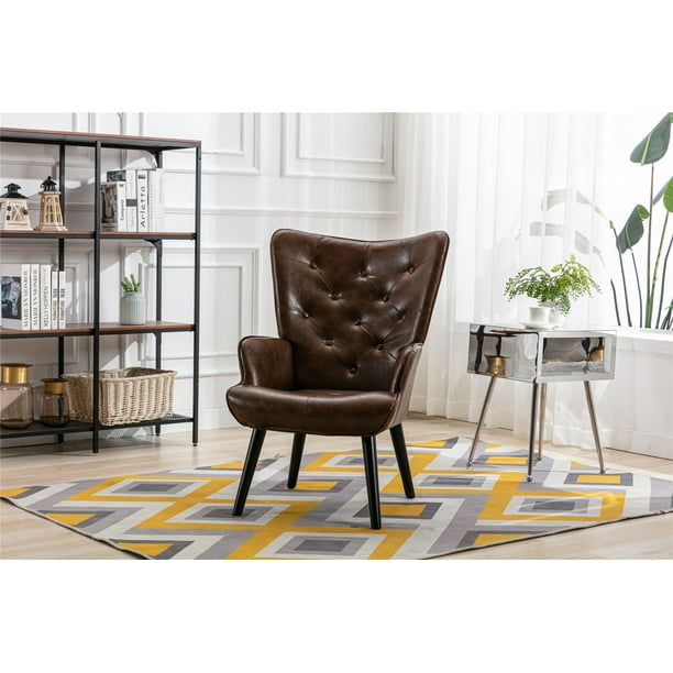 Midcentury Modern Accent Chair Brown Accent Chair, Living Room Bedroom