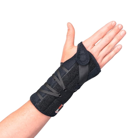 Ezy Wrap Sidewinder Wrist Brace Orthosis – Forearm & Wrist Support Brace for Women & Men – Wrist Brace for Carpal Tunnel Relief – Wrist Wraps w/Side Lacing System (Black)