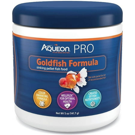 Aqueon Pro Goldfish Formula Sinking Pellet Fish Food [Aquarium Goldfish Food, Pond Koi Food, Aquarium Supplies] 20 oz (4 x 5 oz)