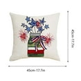 thumbnail image 2 of Herrnalise 4th of July Decorations Pillow Covers Independence Day Patriotic Throw Pillow Case 18x18 American Flag Stars and Stripes Memorial Day Decor for Sofa Couch Home Farmhouse, 2 of 8