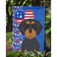 thumbnail image 3 of Wirehair Black and Tan Dachshund USA American Flag Garden Size, 3 of 5