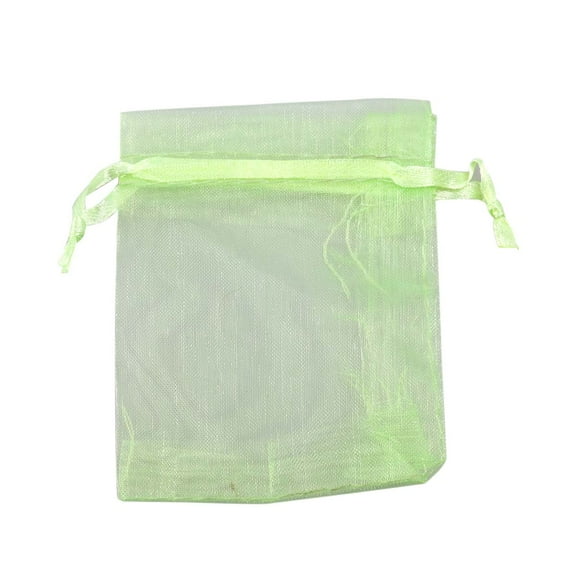 FELTECHELECTR 100Pcs Light Green Organza Mini Drawstring Bags for Small Items