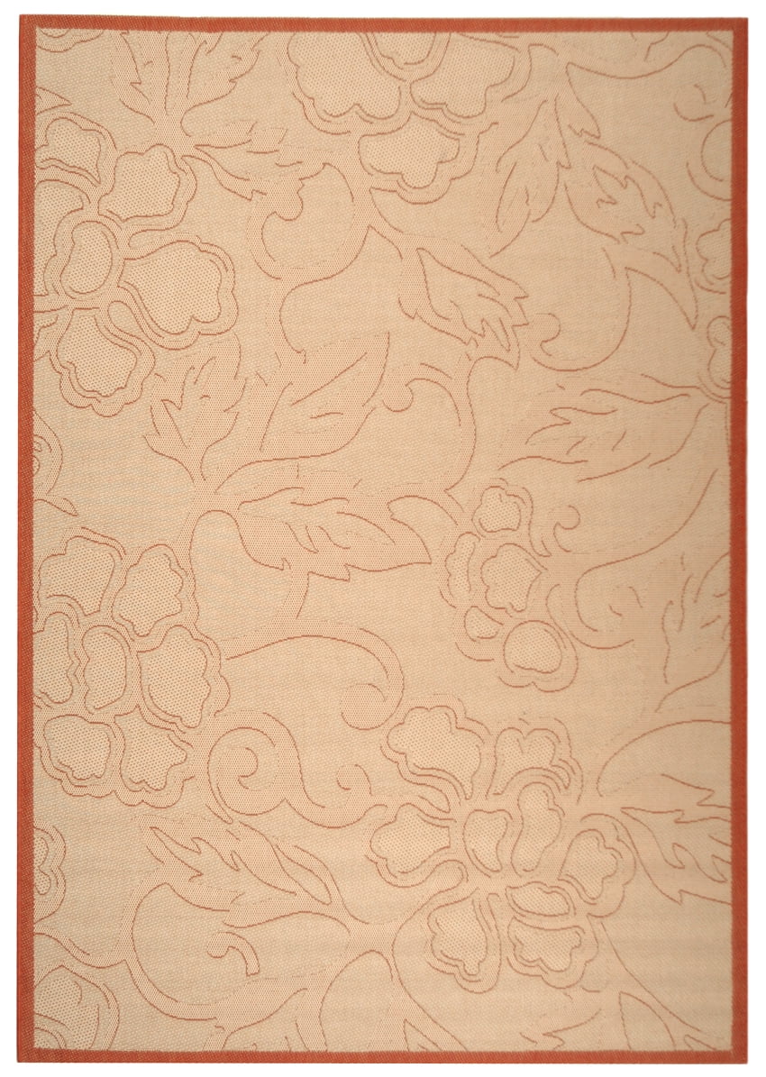 Safavieh Courtyard Helen Floral Indoor/Outdoor Area Rug, Natural/Terracotta, 6'7" x 9'6"