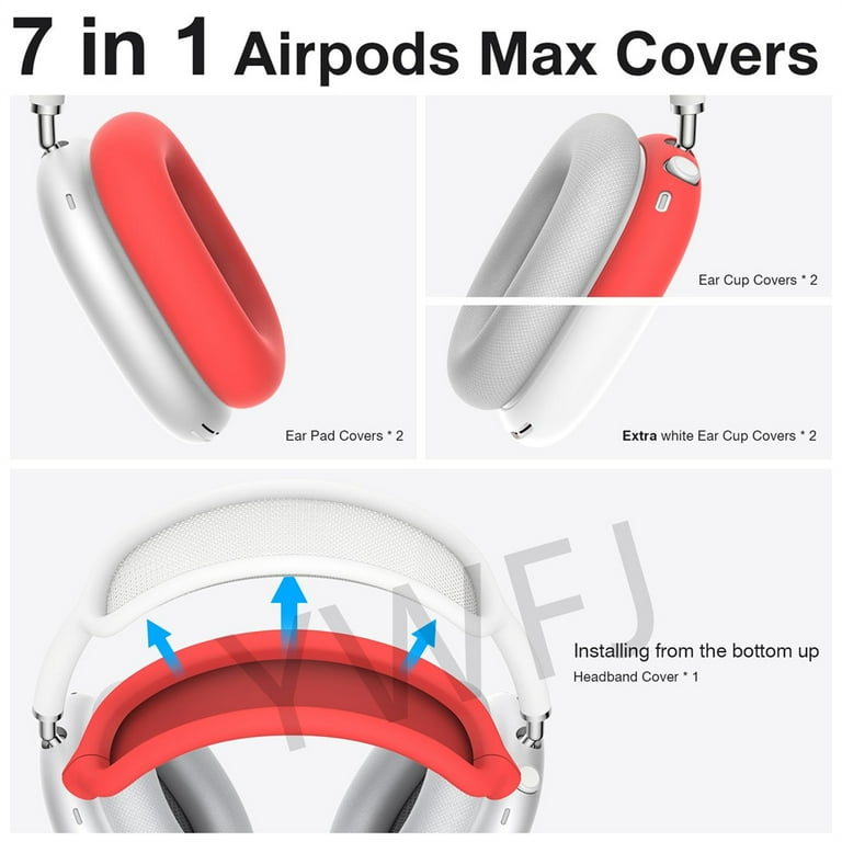 7 in 1 Silicone Case Covers for AirPods Max Sweat Proof Ear Pad Case Covers Ear Cup Covers Headband Cover AirPod Max Soft Shell Gift GQ