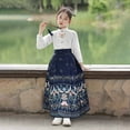 thumbnail image 6 of Otqutp Girls Chinese Traditional Skirts Shirt Set Embroidery Buckle Collar 𝗧ang Suit for Kids Retro Elegant New Year Clothes, 6 of 6