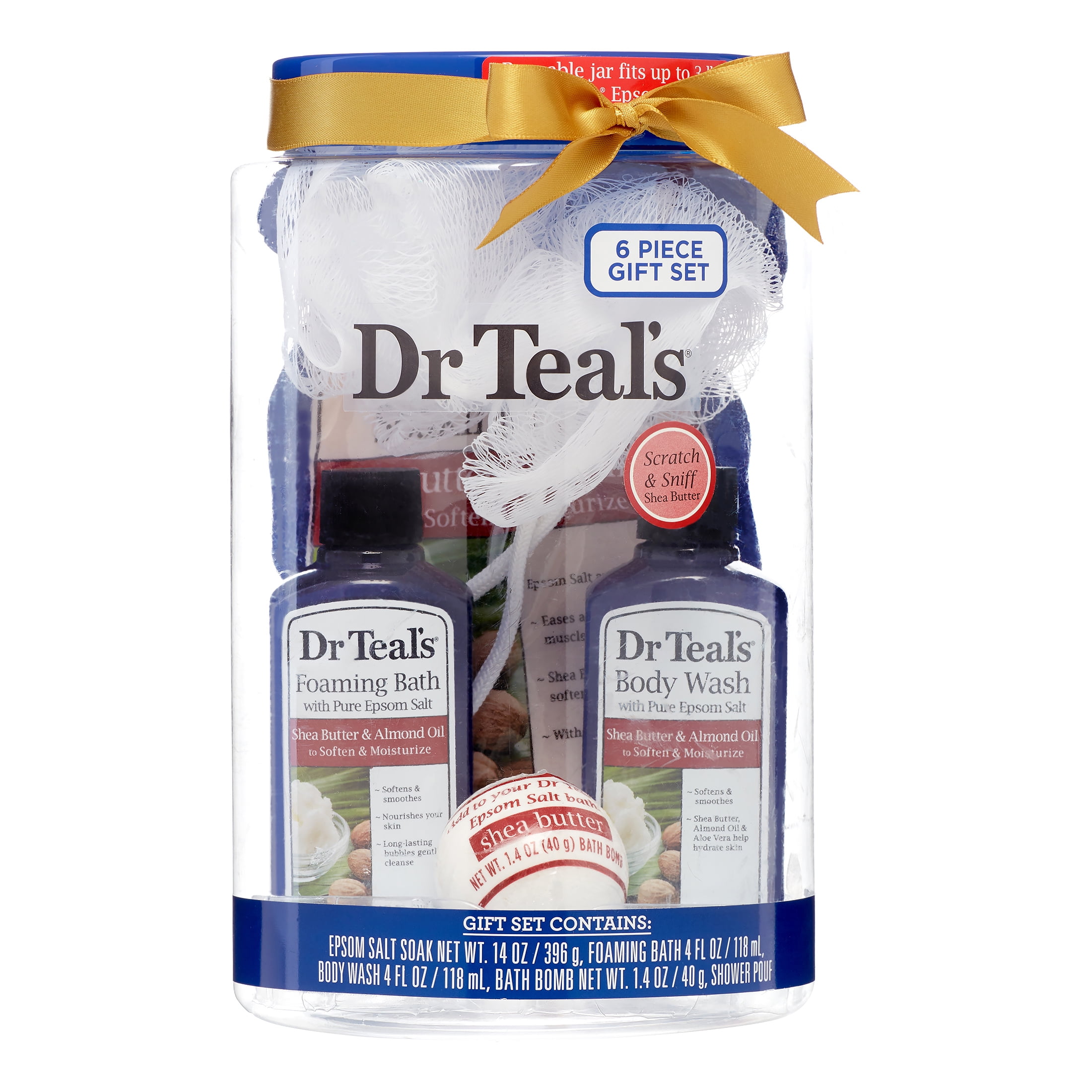 Dr Teal's Shea Butter Bath Gift Set with Reusable Container Walmart
