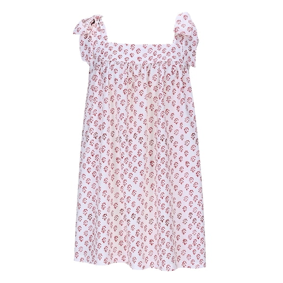 Taqqpue Women's Square Neck A-Line Sleeveless Mini Dress Summer Floral Print Tie Shoulder Cami Dress Flare Hem Boho Mini Dress Club Party Little Short Sundress