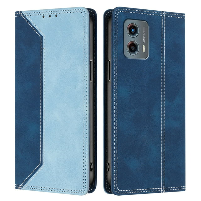 Funda FOXDOCK para Motorola Moto G 5G 2023 de Cuero Premium Bicolor con Ranuras RFID, Carcasa Tipo Billetera Antigolpes y Soporte Plegable