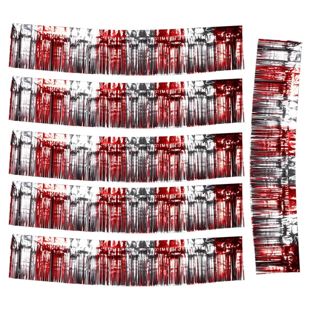 VERDANVERSE 6 Pcs Rideaux à Franges en Feuille Rouge pour Fond Transparent Décoration de Mariage