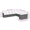 thumbnail image 2 of vidaXL 10 Piece Garden Sofa Set with Cushions Brown Poly Rattan, 2 of 5