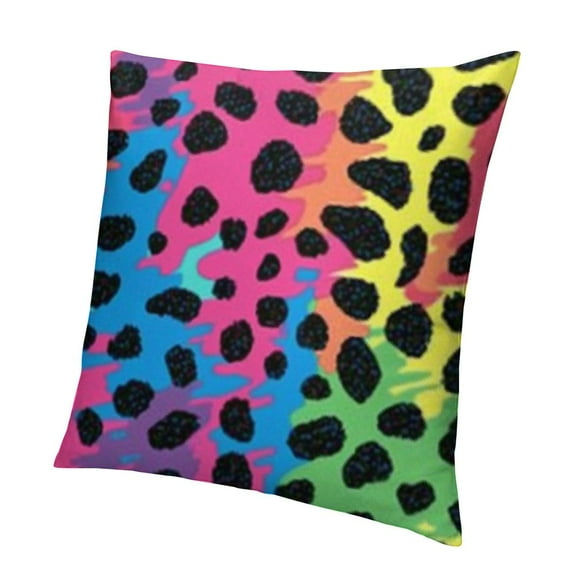 Leopard Print Rainbow Cheetah Print Throw Pillow Covers Decorative Throw Pillows for Couch Sofa Bed Throw Pillow Cover Cushion Covers