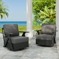 thumbnail image 2 of EAGLE PEAK Urban Slate Modern Swivel Rocker Patio Chair Set of 2 with Thick Cushions, Black/Gray, 2 of 9