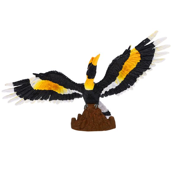 Minkissy Hornbill Figurine Realistic Bird Impression Multi Colored 1Pcs Indoor Decoration