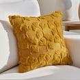 thumbnail image 2 of Unique Bargains Plush Ginkgo Leaf Embroidery Throw Pillow Covers Yellow 20" x 20", 2 of 7