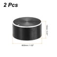 thumbnail image 2 of Uxcell 2pcs Potentiometer Knob Knurled Shaft Black Tone Aluminum Smooth Surface Rotary Knob 26mmx13mm Volume Control Knob, 2 of 5