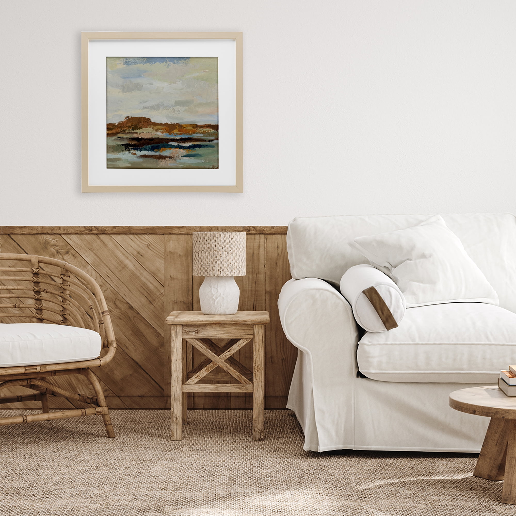 Stupell Industries American West Abstract Birch Framed Print Under Glass, design by Silvia Vassileva