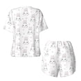 thumbnail image 6 of Wukai Heart Rabbit Print Women's Pajama Set - Short-Sleeve Top and Shorts with Elastic Waistband and Pockets for Loungewear, Yoga, and Casual Wear-Medium, 6 of 8