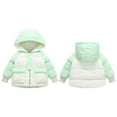 thumbnail image 2 of Winter Savings Clearance! Lindreshi Winter Coats for Toddler Girls and Boys Clearance Winter Baby Boys Girls Contrast Color Hooded Cotton Jacket, 2 of 4