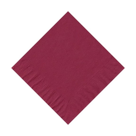 200 -  (4 Pks of 50) 2 Ply Plain Solid Colors Beverage Cocktail Napkins Paper - Burgundy