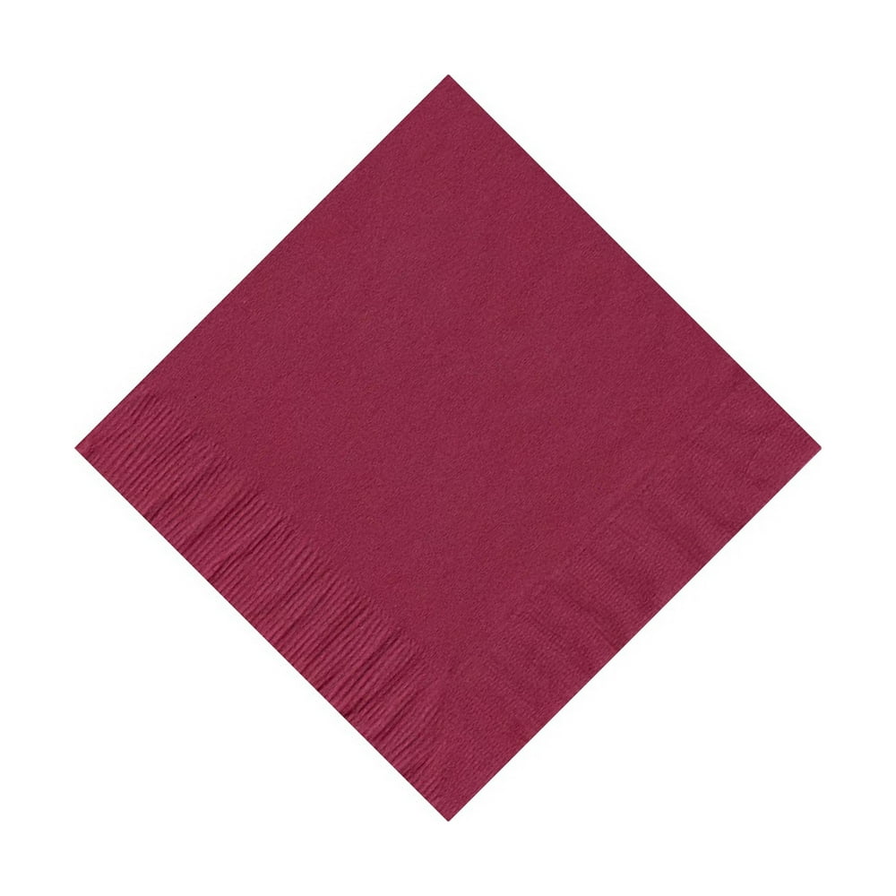 50 Plain Solid Colors Beverage Cocktail Napkins Paper Burgundy