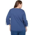 thumbnail image 2 of Alfred Dunner Womens Plus-Size Embroidery Centered Tie Sleeve Top, 2 of 4