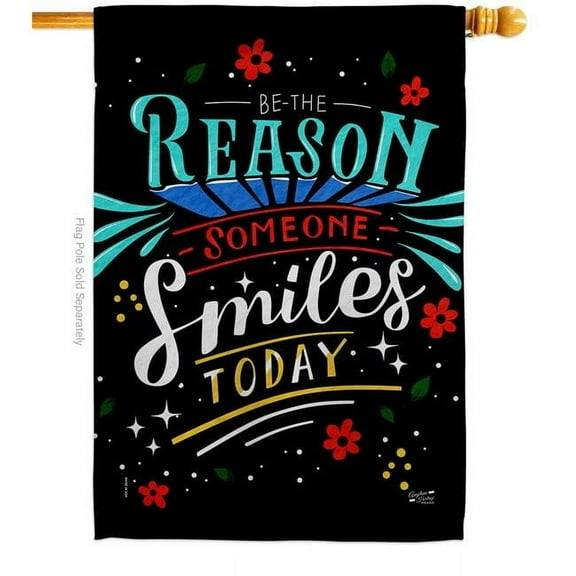 Angeleno Heritage H137465-BO 28 x 40 in. Someone Smiles Sweet Life Inspirational Double-Sided Decorative Vertical House Flags - Decoration Banner Garden Yard Gift