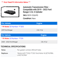 thumbnail image 2 of Automatic Transmission Filter - Compatible with 2019 - 2022 Ford Ranger 2.3L 4-Cylinder 2020 2021, 2 of 2