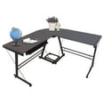 thumbnail image 6 of Ktaxon L-Shape Corner Computer Desk PC Glass Laptop Table Workstation,Black, 6 of 8