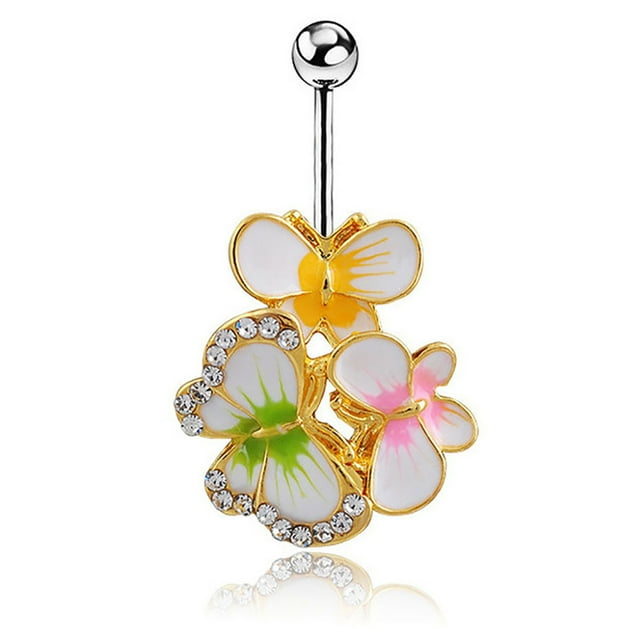 Navel Ring Fashion Butterfly Decoration Belly Button Ring Body Piercing Jewelry