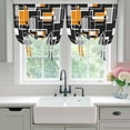 thumbnail image 4 of Burnt Orange Black Geometric Balloon Curtains for Bedroom/Front Door/Bathroom, Modern Color Block Abstract Tie Up Curtains 63 Inch Length Light Filtering Kitchen Curtains Shades for Windows 46"x63", 4 of 8