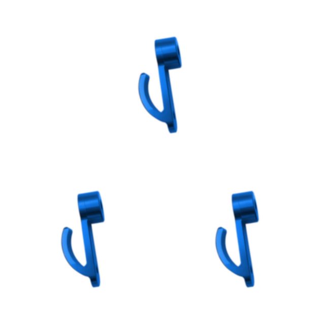 serony Alloy Easy-to- Side Storage Hook With Exquisite Craftsmanship Aluminum Alloy Hook Half Cover Hook blue 3Set