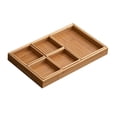 thumbnail image 3 of TISHITA Bamboo Serving Tray Platter Countertop Decoration Makeup Tray Housewarming Gifts Rectangle Tea Set Holder for Party Festivals Brown S, 3 of 8