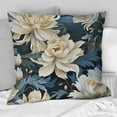 thumbnail image 2 of Designart "Zen Tranquility With Chrysanthemum In White And Blue III" Floral Printed Throw Pillow, 2 of 5